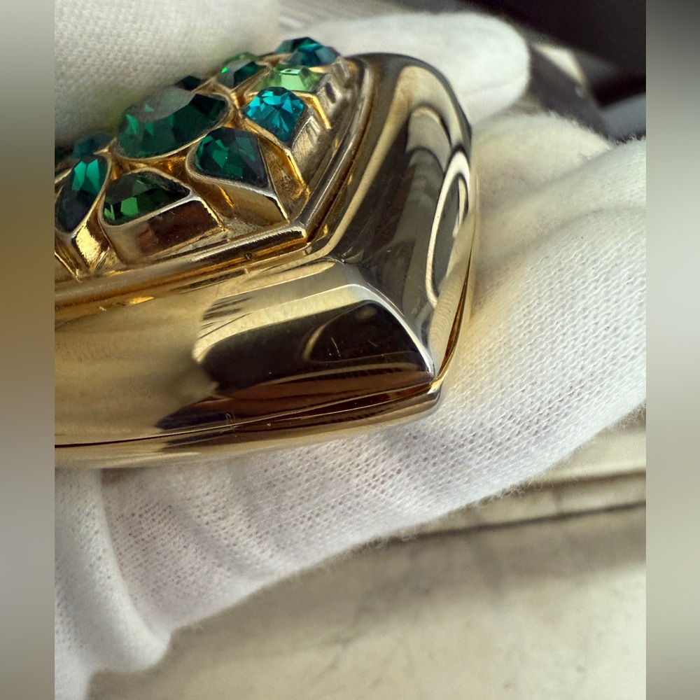 LOT 2233 18K gold plated jewel YSL Vintage POWDER case mirror Robert Goossens - Picture 15 of 17